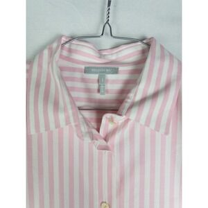 Hinson Wu Shirt Womens L-XL Striped Button Up Casual Oversized Cotton Blend